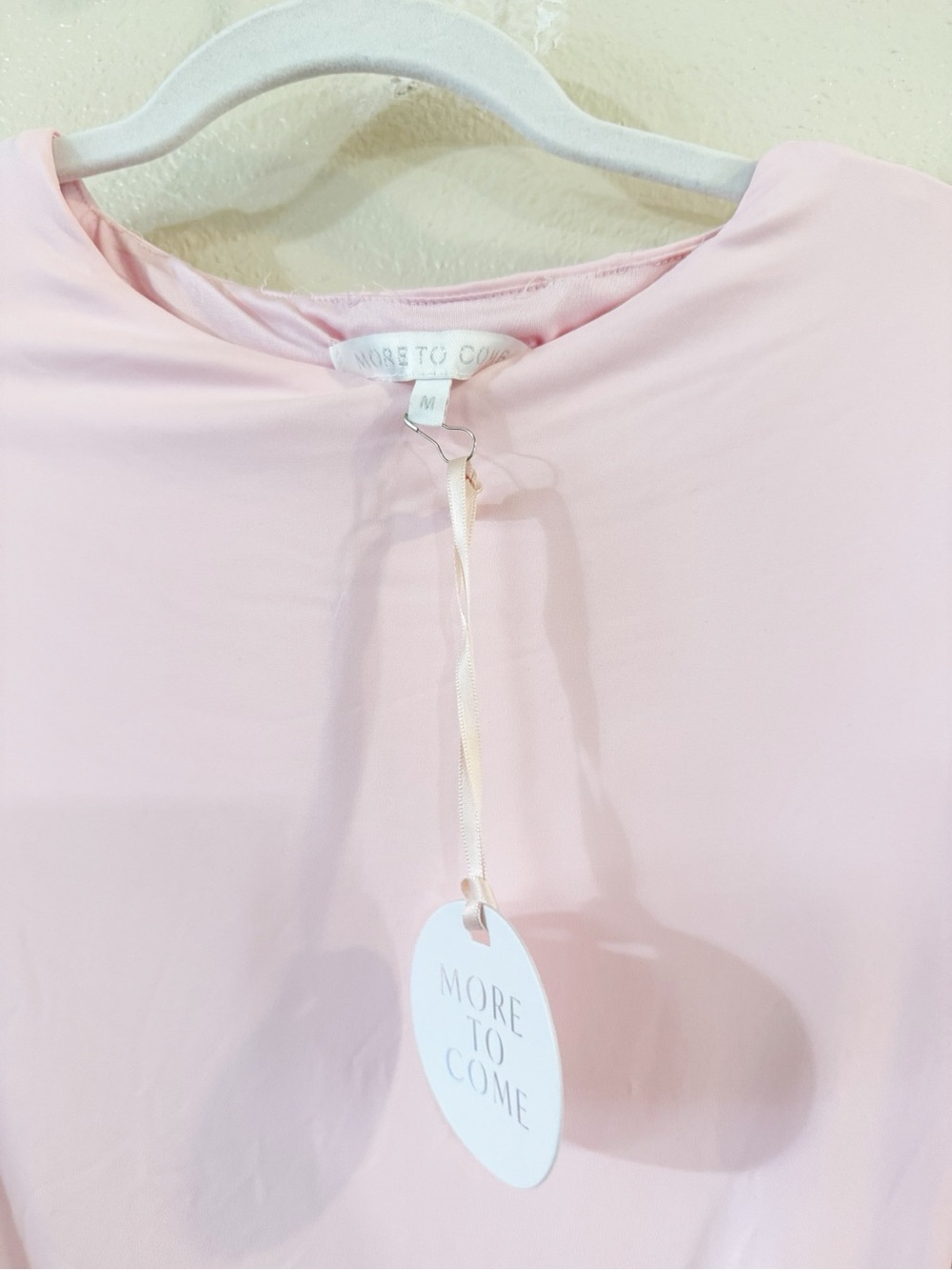 More To Come Josie Asymmetric Stretchy Mini Dress in Baby Pink size medium - Picture 6 of 9